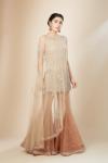 Beige And Rust Ombre Sharara Set