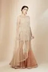 Beige And Rust Ombre Sharara Set