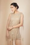 Beige And Rust Ombre Sharara Set