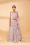 Mauve Embroidered Anarkali