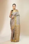 Cement Grey Kanjivaram Silk Saree