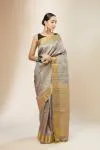 Cement Grey Kanjivaram Silk Saree