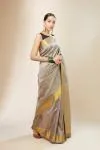 Cement Grey Kanjivaram Silk Saree