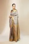 Cement Grey Kanjivaram Silk Saree