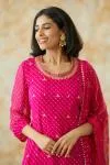 Hot Pink Chiffon Sharara Suit