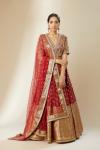 Deep Red Banarasi Silk Lehenga 