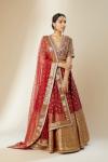 Deep Red Banarasi Silk Lehenga 