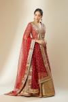 Deep Red Banarasi Silk Lehenga 