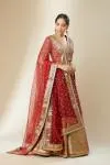 Deep Red Banarasi Silk Lehenga