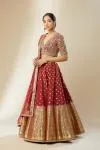 Deep Red Banarasi Silk Lehenga