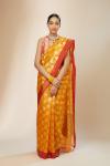 Orange Kora Silk Banarasi Saree