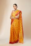 Orange Kora Silk Banarasi Saree