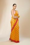 Orange Kora Silk Banarasi Saree