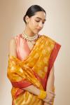 Orange Kora Silk Banarasi Saree