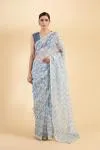 Dawn Blue Organza Saree