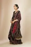Black Brocade Double Layer Anarkali Set