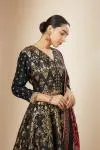 Black Brocade Double Layer Anarkali Set
