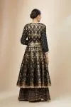Black Brocade Double Layer Anarkali Set