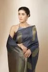 Dark Grey Kanjivaram Silk Saree