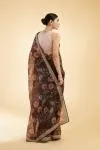 Dark Brown Organza Saree