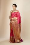 Magenta Pink Dual Tone Kanjeevaram Silk Saree