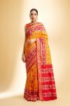 Mustard Red Patola Silk Saree