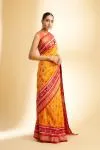 Mustard Red Patola Silk Saree