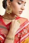 Mustard Red Patola Silk Saree