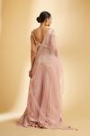 Pink Net Kurta And Georgette Sharara Set