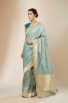 Aqua Tanchoi Silk Saree