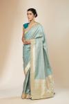 Aqua Tanchoi Silk Saree