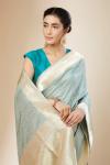 Aqua Tanchoi Silk Saree