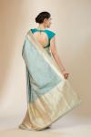 Aqua Tanchoi Silk Saree