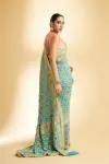 Sea Blue Bandhej Saree
