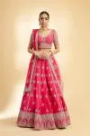 Fuchsia Pink Raw Silk Lehenga