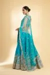 Cyan Blue Raw Silk Lehenga