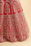 Vermillion Red Raw Silk Lehenga