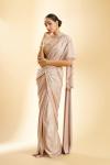 Dusty Peach Shimmer Lycra Drape Saree