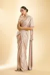 Dusty Peach Shimmer Lycra Drape Saree