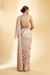 Dusty Peach Shimmer Lycra Drape Saree