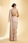 Dusty Peach Shimmer Lycra Drape Saree
