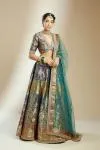 Teal Green Banarasi Silk Lehenga