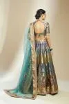 Teal Green Banarasi Silk Lehenga