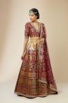 Maroon Banarasi Silk Lehenga Set