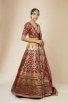 Maroon Banarasi Silk Lehenga Set