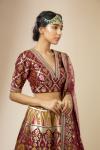 Maroon Banarasi Silk Lehenga Set