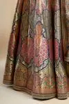 Navy Blue banarasi Silk Lehenga
