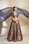 Navy Blue banarasi Silk Lehenga
