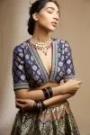 Navy Blue banarasi Silk Lehenga