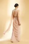 Peach Georgette Drape Saree